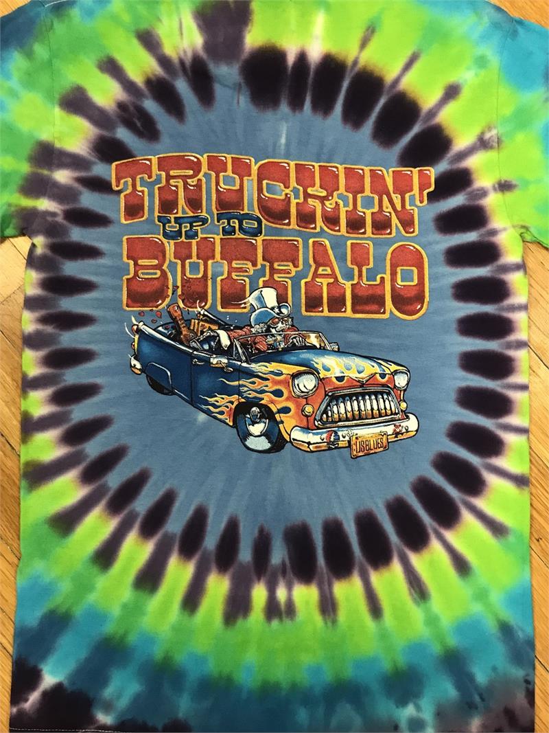 Grateful Dead Men's Truckin' to Buffalo Tie Dye T-Shirt Multi